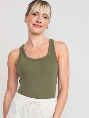 Old Navy UltraLite Rib-Knit Racerback Tank Top Lauftop Damen Alpine Tundra | 5902INTCY
