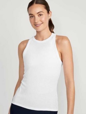 Old Navy UltraLite Rib-Knit Racerback Tank Top Lauftop Damen Weiß | 9178CRLVB