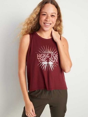 Old Navy UltraLite Ärmellose Cropped Graphic T-Shirt Lauftop Damen Orange | 3510WTSZY