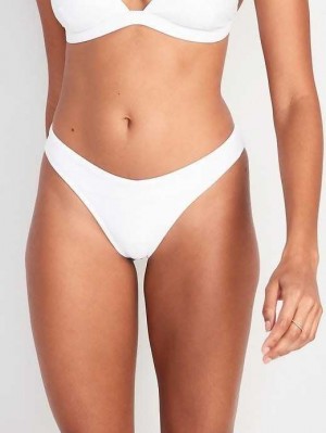 Old Navy V-Front French-Cut Bikini Swim Bottoms Badeanzüge Damen Weiß | 5410ZXQMV
