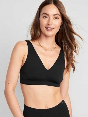 Old Navy V-Neck No-Show Bralette Top BHs Damen Schwarz | 1974OLMEA