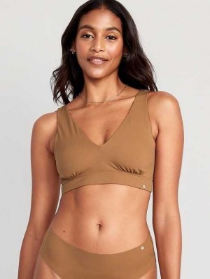 Old Navy V-Neck No-Show Bralette Top BHs Damen Beige | 4825HNWOM