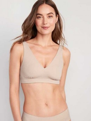 Old Navy V-Neck No-Show Bralette Top BHs Damen Frappe | 5807XMGQF