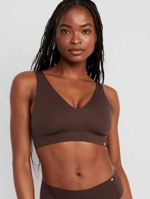 Old Navy V-Neck No-Show Bralette Top BHs Damen French Roast | 6742JTPXK