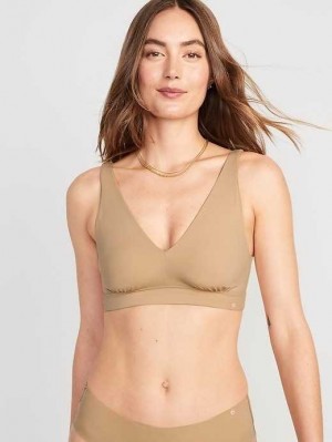 Old Navy V-Neck No-Show Bralette Top BHs Damen Braun | 6743MQRFD