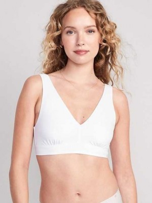 Old Navy V-Neck No-Show Bralette Top BHs Damen Weiß | 9781EABPQ