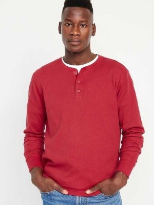 Old Navy Waffle-Knit Henley T-Shirt T-shirts Herren Braun | 2358FMLTE