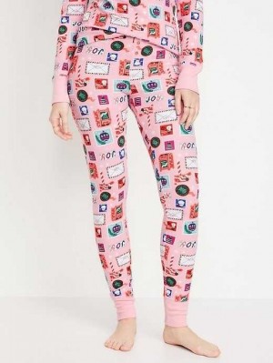 Old Navy Waffle-Knit Pajama Leggings Pyjama Damen Rosa | 2046SLPCU