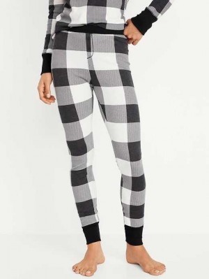 Old Navy Waffle-Knit Pajama Leggings Pyjama Damen Schwarz | 0571LROJT