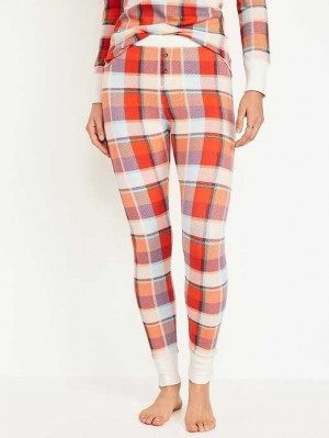 Old Navy Waffle-Knit Pajama Leggings Pyjama Damen Rot | 5732MUCJR