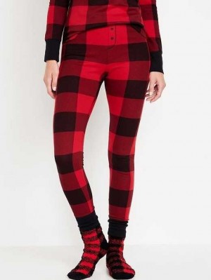Old Navy Waffle-Knit Pajama Leggings Pyjama Damen Rot | 6420ZVHDQ