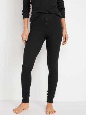 Old Navy Waffle-Knit Pajama Leggings Pyjama Damen Schwarz | 6425OLVYU