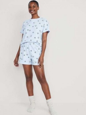 Old Navy Waffle-Knit Pajama Shorts Set Pyjama Damen Holly Jolly | 9416HESWY