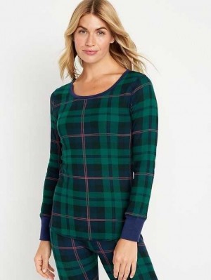 Old Navy Waffle-Knit Pajama Top Pyjama Damen Schwarz | 2380MHLTU