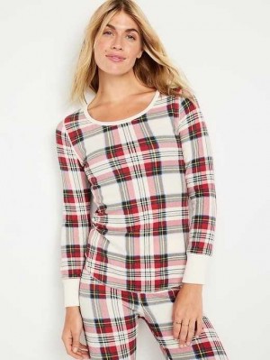 Old Navy Waffle-Knit Pajama Top Pyjama Damen Weiß | 2936HTDJL