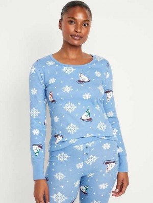 Old Navy Waffle-Knit Pajama Top Pyjama Damen Mehrfarbig | 3682TUBZI