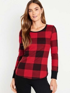 Old Navy Waffle-Knit Pajama Top Pyjama Damen Rot | 3857EFDJT