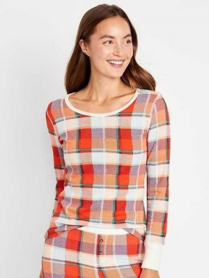 Old Navy Waffle-Knit Pajama Top Pyjama Damen Rot | 9734EOJCB