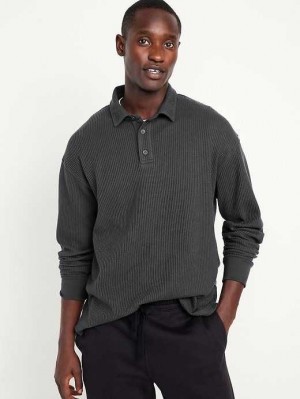 Old Navy Waffle-Knit Polo Pullover Polo Shirts Herren Panther | 7463MJEGS
