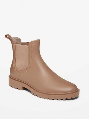 Old Navy Wasser-Repellent Pull-On Chelsea Rain Boots Stiefel Damen Grau Braun | 5972WNXUC