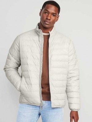 Old Navy Wasser-Resistant Narrow-Channel Puffer Jacket Mäntel Herren Grau | 0416KOJAX