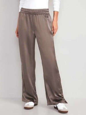 Old Navy Weite-Leg Satin Track Pants Sportbekleidung Damen Grau | 6280WLTHD