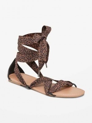 Old Navy Wrap-Tie Scarf Sandal Sandalen Damen Braun | 8693HXDSY