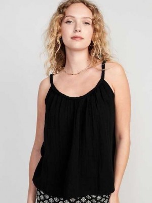 Old Navy Ärmellose Braided-Riemen Top Oberteile Damen Schwarz | 4250WQBKX