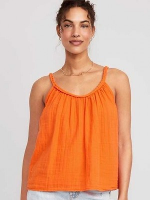 Old Navy Ärmellose Braided-Riemen Top Oberteile Damen Orange | 7561LEIRY
