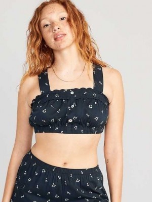 Old Navy Ärmellose Button-Front Bralette Pajama Top Pyjama Damen Navy | 3465RXIOB