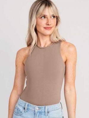 Old Navy Ärmellose High-Neck Bodysuit Oberteile Damen Schokolade | 7958MABPE