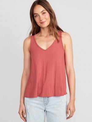 Old Navy Ärmellose Luxe Swing T-Shirt Oberteile Damen Dunkelrot | 8641MUCWX