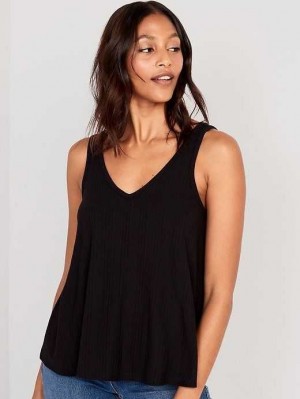 Old Navy Ärmellose Luxe Swing T-Shirt Oberteile Damen Schwarz | 9243KJGUX