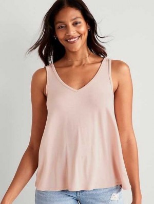 Old Navy Ärmellose Luxe V-Neck Swing T-Shirt Oberteile Damen Rosa | 7813QJHOW