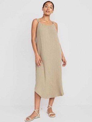Old Navy Ärmellose Shirred Maxi Kleider Kleid Damen Mehrfarbig | 1437BCSPA