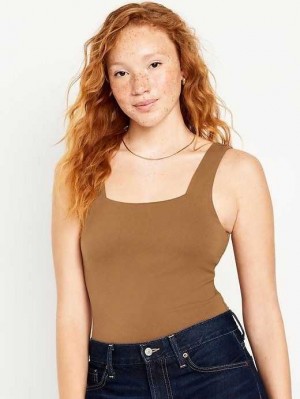 Old Navy Ärmellose Square-Neck Bodysuit Oberteile Damen Spiced Saffron | 0351HMDUS