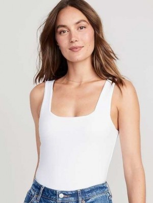 Old Navy Ärmellose Square-Neck Bodysuit Oberteile Damen Weiß | 4238CRXAP