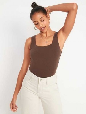 Old Navy Ärmellose Square-Neck Bodysuit Oberteile Damen Peppercorn | 7891LKYEB