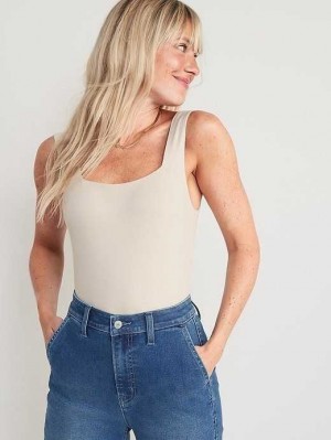 Old Navy Ärmellose Square-Neck Bodysuit Oberteile Damen Beige | 8742VXCBY