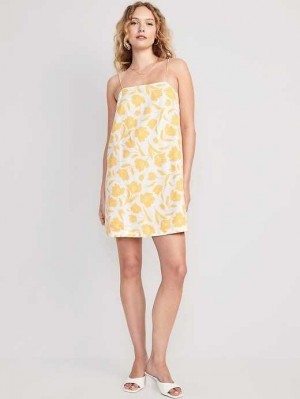 Old Navy Ärmellose Square-Neck Mini Kleider Kleid Damen Gelb | 5791KPLRY