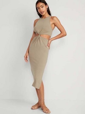 Old Navy Ärmellose Twist-Front Midi Kleider Kleid Damen Mehrfarbig | 6321ZQNPJ